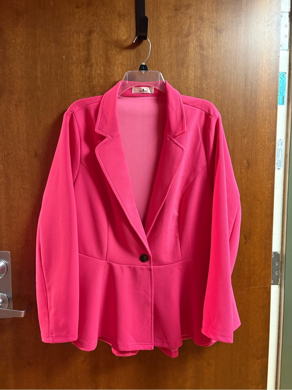 Women's Hot Pink Single-Button Blazer by
